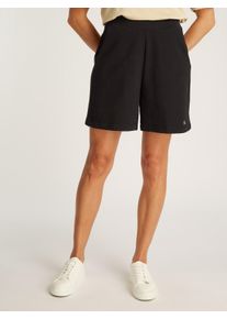 Damen Sweatshorts "WOVEN LABEL SHORTS", schwarz, casual, Gr. S, Calvin Klein Jeans, unifarben, Sweatware, Obermaterial: 100% Baumwolle, Hosen, mit