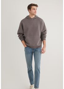 Mavi Herren Kapuzenpullover "HOODIE", grau, casual, Gr. L, unifarben, Jersey, 65% Baumwolle, 35% Polyester, Pullover, Hoodie mit Bauchtasche