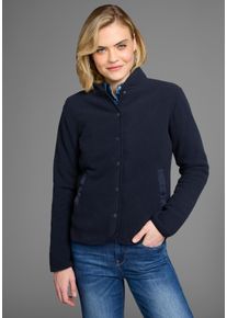 Polarino Damen Fleecejacke, blau, sportlich, Gr. 44, unifarben, Fleece, Obermaterial: 100% Polyester, Jacken, aus Fleece, atmungsaktiv, schnell