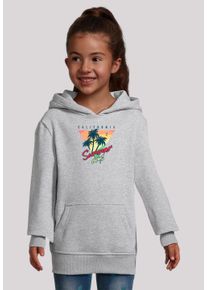 F4NT4STIC Mädchen Kapuzenpullover "California Palmen Retro", grau, casual, Gr. 134, Obermaterial: 65% Baumwolle, 35% Polyester, Pullover, Premium