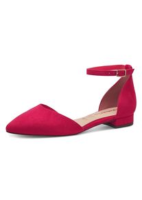 Tamaris Damen Riemchenballerina, Gr. 36, pink, Textil, unifarben, Veloursleder, klassisch, Schuhe, Blockabsatz, Sandalette, Abendschuh mit