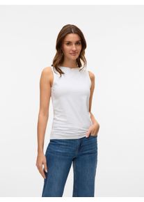 Véro Moda VERO MODA Damen Shirttop "VMPANDA MODAL SL TOP JRS NOOS", weiß, modisch, Gr. S, unifarben, Jersey, Obermaterial: 48% Baumwolle, 48% Modal, 4%