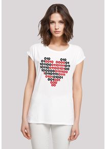 F4NT4STIC Damen T-Shirt "I love you Binary Code Herz", weiß, casual, Gr. XXL, Obermaterial: 100% Baumwolle, Shirts, Premium Qualität