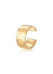 Elli Damen Single-Ohrhaken "Earcuff Single gehämmert 925 Sterling Silber", OneSize, ohne Stein, Silber 925 (Sterlingsilber), gold, Silber 925