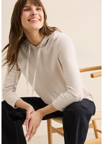 Cecil Damen Strickpullover, lila, casual, Gr. L, unifarben, Strick, Obermaterial: 58% Viskose, 42% Polyester, Pullover, mit Kapuze und Tunnelzug