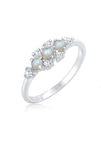 Elli Damen Verlobungsring "Labradorit Grau 925 Sterling Silber", 56mm, Silber 925 (Sterlingsilber), 1.5mm, silber, Silber 925 (Sterlingsilber),