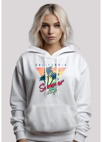 F4NT4STIC Damen Kapuzenpullover "California Palmen Retro", weiß, casual, Gr. XXL, Obermaterial: 65% Baumwolle, 35% Polyester, Pullover, Premium