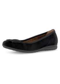 Gabor Damen Ballerina "FLORENZ", Gr. 36, schwarz, Ziegenveloursleder, unifarben, festlich, Schuhe, Bequemschuh, Businesschuh, Elastikeinfass,