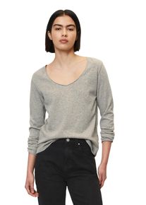 Marc O'Polo Damen Langarmshirt "aus Premium Organic Cotton", grau, Basic, Gr. XS, MARC O'POLO DENIM, unifarben, Obermaterial: 100% Baumwolle, Shirts