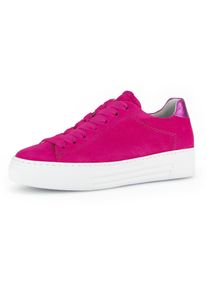 Gabor Damen Plateausneaker "FLORENZ", Gr. 35, pink, Ziegenveloursleder, sportlich, Schuhe, Freizeitschuh, Halbschuh, Schnürschuh mit dezenten