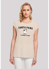 F4NT4STIC Damen T-Shirt "Santa Paws Christmas Cat", weiß, casual, Gr. XXL, Obermaterial: 100% Baumwolle, Shirts, Premium Qualität, Rock-Musik, Band