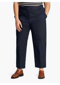 Damen Chinohose "CRV CO SLIM STRAIGHT CHINO", blau, casual, Gr. 48, Tommy Hilfiger Curve, unifarben, Web, Obermaterial: 65% Baumwolle, 33% Lyocell,