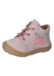 Kinder Lauflernschuh "MECKI WMS: mittel", Pepino BY RICOSTA, Gr. 19, rosa, Nubukleder, bestickt, casual, Schuhe, Schnürschuh mit