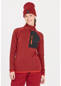 WHISTLER Damen Fleeceshirt "Helge", rot, sportlich, Gr. 46, unifarben, 95% Polyester, 5% Elasthan, Shirts, mit praktischer Brusttasche