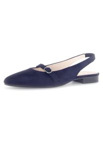 Gabor Damen Slingpumps, Gr. 35, blau, Ziegenveloursleder, unifarben, elegant, Schuhe, Blockabsatz, Abendschuh, Businessschuh, elastisches