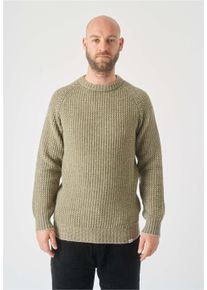 Cleptomanicx Herren Strickpullover "Big Ben", beige, casual, Gr. XXL, unifarben, 80% Wolle, 20% Polyamid, Pullover, im trendigen Ripp-Strick-Design