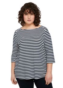 Tom Tailor PLUS Damen 3/4-Arm-Shirt, blau, casual, Gr. 44, Shirts, mit Streifen