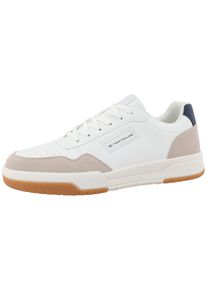 Tom Tailor Herren Keilsneaker, Gr. 43, weiß, Lederimitat, sportlich, Schuhe, Freizeitschuh, Halbschuh, Schnürschuh mit Lochmuster