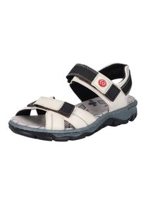 Rieker Damen Sandale, Gr. 42, beige, Lederimitat, sportlich, Schuhe, Sommerschuh, Outdoorschuh, Keilabsatz, in Trekking-Optik