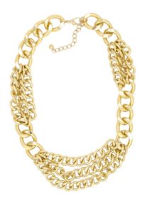 Damen Kette mit Anhänger "Edgy Glam", gold, Basic, Collezione Alessandro, Metall, Halsketten, elegant-rockige Gliederkette aus Metall