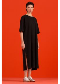 Damen Sommerkleid, schwarz, casual, Gr. XXL, SENSES.THE LABEL, unifarben, Material: 88% Baumwolle, 12% Polyester, Kleider, mit Baumwolle
