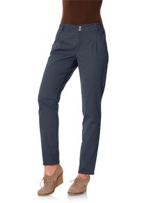 Heine Damen Chinohose, blau, Gr. 40, unifarben, 98% Baumwolle, 2% Elasthan, Hosen