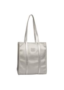 Gabor Damen Shopper "Elfie", silber, Polyurethan, clean, gepflegt, unifarben, Taschen, aus fein genarbtem, glattem Kunstleder und mit einem Logo