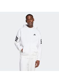 Herren Kapuzensweatshirt "M FI 3S FZ", schwarz-weiß, sportlich, Gr. XXXL, adidas Sportswear, Obermaterial: 67% Polyester, 33% Baumwolle, Sweatshirts