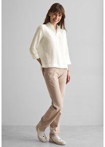 Cecil Damen Hemdbluse, weiß, casual, Gr. XXL, gestreift, Stoff, 70% Viskose, 30% Nylon, Blusen, mit 3/4 Ärmeln