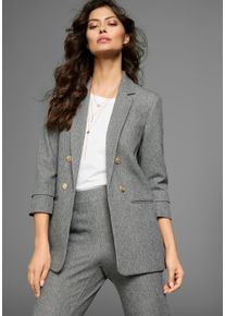 Laura Scott Damen Longblazer, grau, feminin, Gr. 40, meliert, Obermaterial: 98% Polyester, 2% Elasthan. Futter: 100% Polyester, Blazer, mit