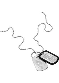 Diesel Damen Kette mit Anhänger "Schmuck Geschenk Edelstahl Halskette FONT, DX1553040, DX1554001", Edelstahl-Polyurethan, L: 60cm B: 2mm, schwarz,