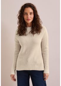 Cecil Damen Strickpullover, lila, casual, Gr. M, unifarben, Web, 60% Baumwolle, 40% Polyacryl, Pullover, mit Rundhalsausschnitt