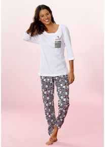 Vivance Dreams Damen Pyjama, Gr. 32, schwarz-weiß, Single Jersey, Obermaterial: 100% Baumwolle. Obermaterial weiß: 100% Baumwolle, Basic,