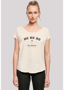 F4NT4STIC Damen T-Shirt "Ho Ho Ho Santa Claus Weihnachten", beige, casual, Gr. XL, Obermaterial: 100% Baumwolle, Shirts, Weihnachten, Geschenk, Logo