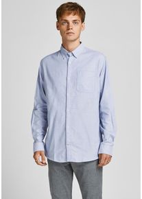 Jack & Jones JACK & JONES Herren Langarmhemd "OXFORD SHIRT", blau, modisch, Gr. XXL, Web, Obermaterial: 100% Baumwolle, Hemden