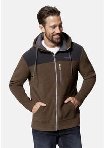 Herren Fleecejacke "HERO by John Medoox Hoodie Strick- Fleecejacke", braun, casual, Gr. M, HERO by John Medoox, Fleece, 100% Polyester, Jacken,