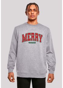 F4NT4STIC Herren Sweatshirt "Weihnachten Varsity Retro", grau, casual, Gr. XS, Obermaterial: 50% Baumwolle, 50% Polyester, Sweatshirts, Premium