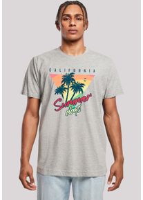 F4NT4STIC Herren T-Shirt "California Palmen Retro", grau, casual, Gr. XXL, Obermaterial: 100% Baumwolle, Shirts, Premium Qualität
