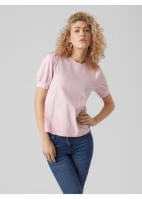 Véro Moda VERO MODA Damen T-Shirt "VMKERRY 2/4 O-NECK TOP VMA JRS NOOS", pink, feminin, Gr. L, unifarben, Jersey, Obermaterial: 100% Baumwolle, Shirts, mit