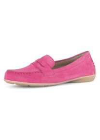 Gabor Damen Mokassin, Gr. 37, pink, Ziegenveloursleder, unifarben, klassisch, Schuhe, Slipper, Bequemschuh, Flats mit Best Fitting-Ausstattung