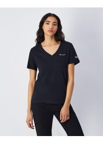 Champion Damen T-Shirt, schwarz, sportlich, Gr. XS, unifarben, Single Jersey, Obermaterial: 100% Baumwolle, Shirts