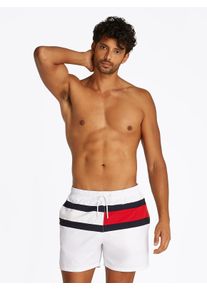 Herren Badeshorts "MEDIUM DRAWSTRING", weiß, casual, Gr. XXL, Tommy Hilfiger Swimwear, unifarben mit Farbeinsatz, Polyamid, Badehosen, mit großem Logo