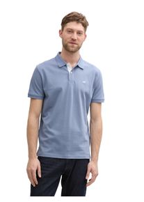 Tom Tailor Herren Poloshirt, blau, casual, Gr. L, Single Jersey, Obermaterial: 100% Baumwolle, Shirts, mit farblich hervorgehobener Knopfleiste