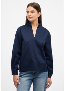 Eterna Damen Longbluse "OVERSIZE FIT", blau, modisch, Gr. 44, 100% cotton, Blusen, EASY IRON (bügelleicht)