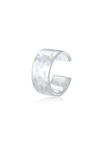 Elli Damen Single-Ohrhaken "Earcuff Single gehämmert 925 Sterling Silber", OneSize, ohne Stein, Silber 925 (Sterlingsilber), silber, Silber 925