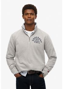 Superdry Herren Sweatshirt "ATHLETIC ESS HALF ZIP", grau, modisch, Gr. XXXL, meliert, angeraute Sweatware, Obermaterial: 100% Baumwolle, Sweatshirts