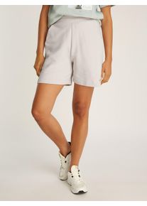 Damen Sweatshorts "WOVEN LABEL SHORTS", grau, casual, Gr. S, Calvin Klein Jeans, unifarben, Sweatware, Obermaterial: 100% Baumwolle, Hosen, mit Logo