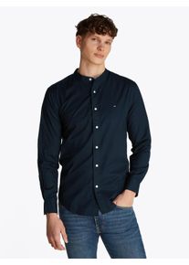 Tommy Hilfiger Herren Langarmhemd "FLEX POPLIN SOLID MAO RF SHIRT", blau, Gr. XL, Web, Obermaterial: 100% Baumwolle, Hemden
