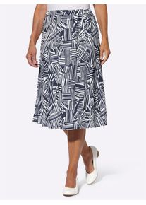 CLASSIC Damen Jerseyrock, blau, Gr. 19, gemustert, mehrfarbig, 95% Polyester, 5% Elasthan, Röcke
