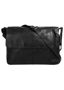 SPIKES & SPARROW Damen Messenger Bag, SPIKES & SPARROW, schwarz, Leder, vintage, Taschen, echt Leder